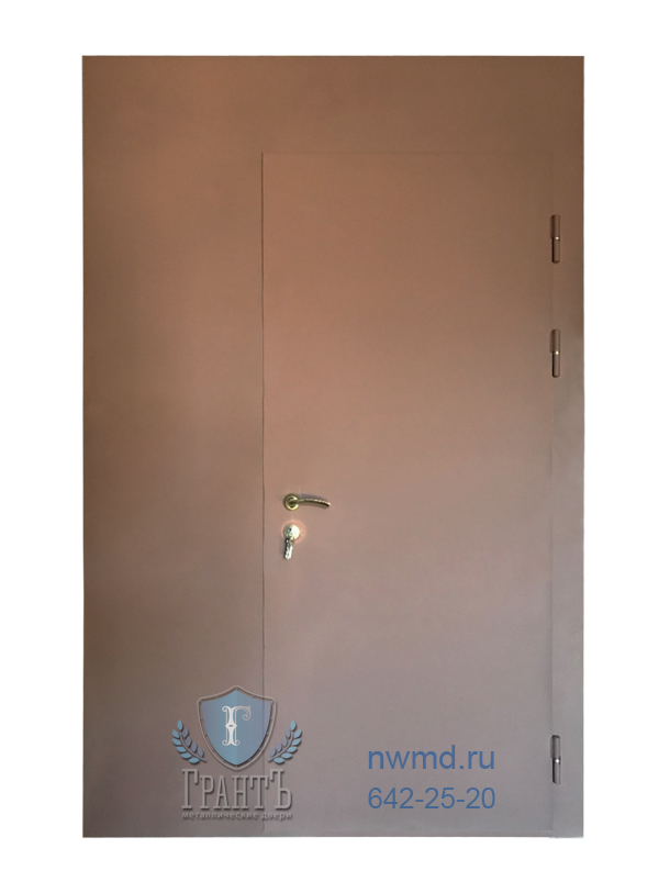 Одностворчатая стальная дверь с боковым и верхним зашивом, утеплитель базальтовая вата