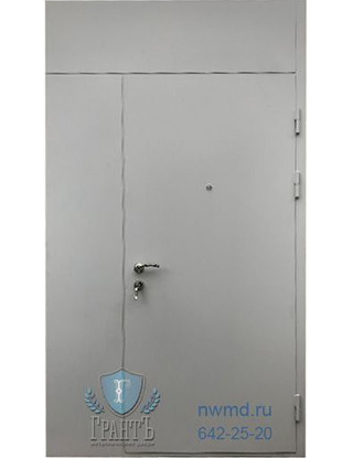 Металлическая однолистовая дверь с верхним и боковым зашивом 